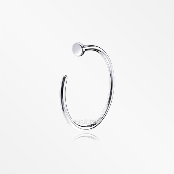 14 Karat White Gold Basic Nose Hoop Ring - Picture 5 of 5